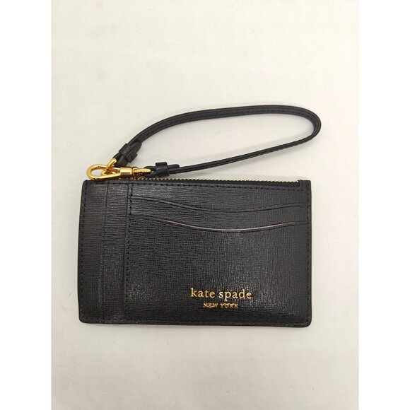 Kate Spade NY Morgan saffiano leather women's cardcase carholder wallet -BLACK - Picture 6 of 11
